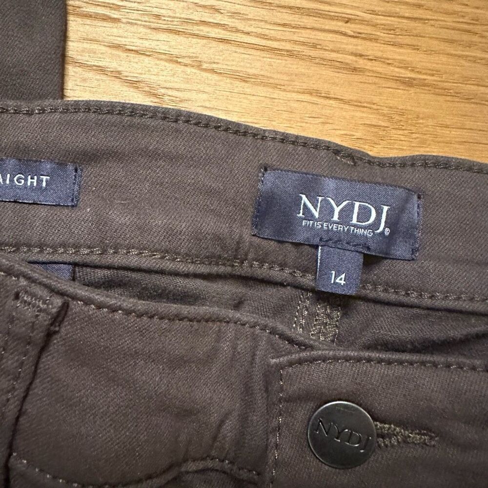 NWT Nydj brown Marilyn straight jeans pants 14 - Picture 2 of 11